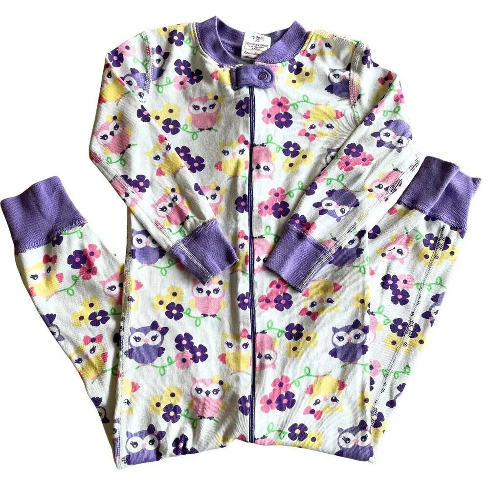 Hanna Andersson Organic Cotton Baby Zip Zipper Sleeper, Multi Owls‎ - Size 3
